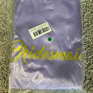 Amazon Lavender Bridesmaid Robe with Gold Script